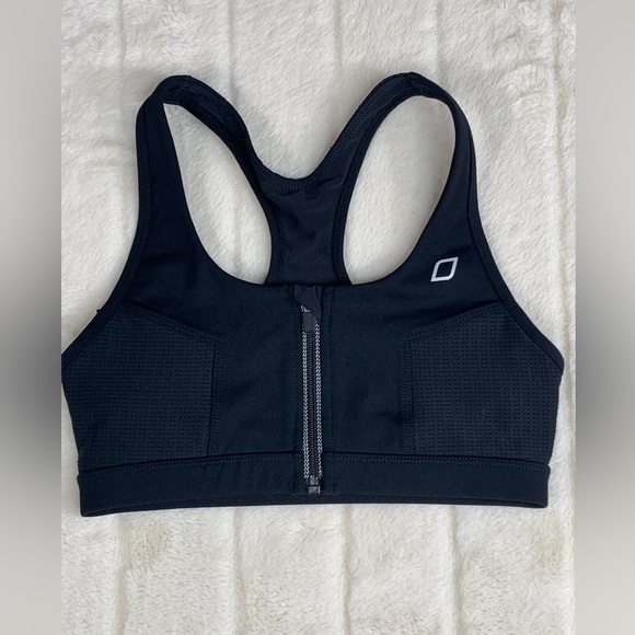 Lorna Jane Other - Lorna‎ Jane Black Reflective Sports Bra Womens Small Front Zip/Mesh/Racerback